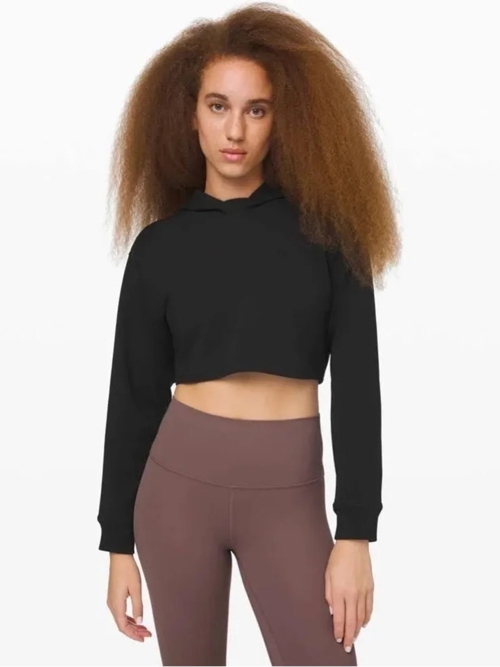 Lululemon All Yours Cropped Hoodie in Black
